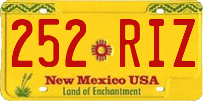 NM license plate 252RIZ