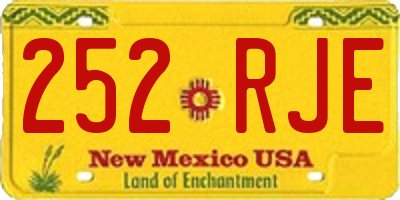 NM license plate 252RJE