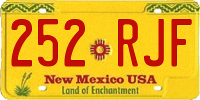 NM license plate 252RJF