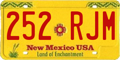 NM license plate 252RJM