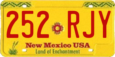 NM license plate 252RJY