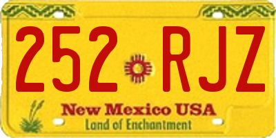 NM license plate 252RJZ