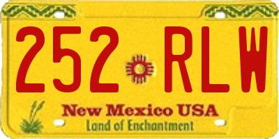 NM license plate 252RLW