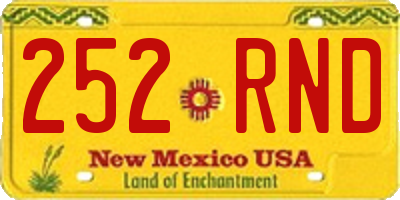 NM license plate 252RND