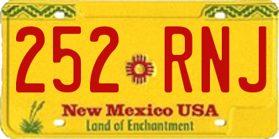 NM license plate 252RNJ