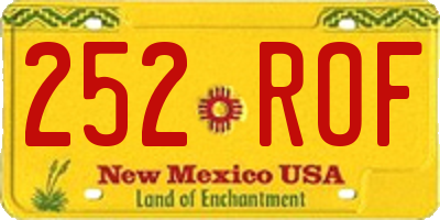 NM license plate 252ROF