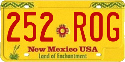NM license plate 252ROG