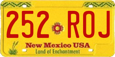 NM license plate 252ROJ