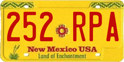 NM license plate 252RPA