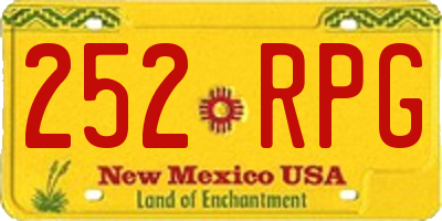 NM license plate 252RPG