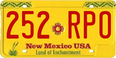 NM license plate 252RPO