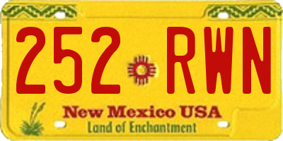 NM license plate 252RWN