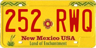 NM license plate 252RWQ