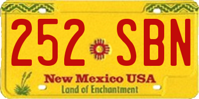 NM license plate 252SBN