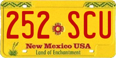 NM license plate 252SCU
