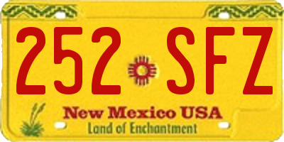 NM license plate 252SFZ