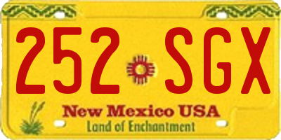 NM license plate 252SGX