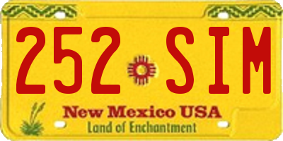 NM license plate 252SIM