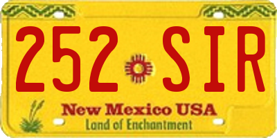 NM license plate 252SIR