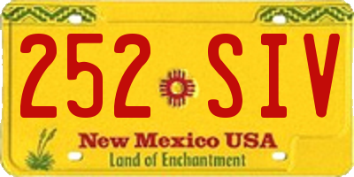 NM license plate 252SIV