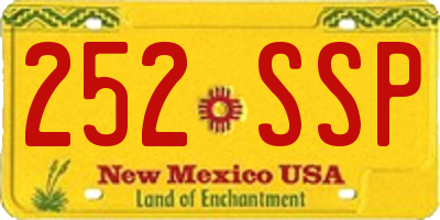 NM license plate 252SSP