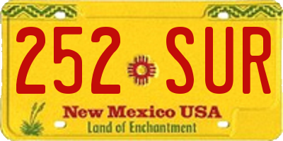 NM license plate 252SUR