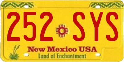 NM license plate 252SYS