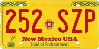 NM license plate 252SZP