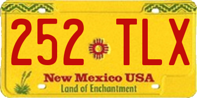 NM license plate 252TLX