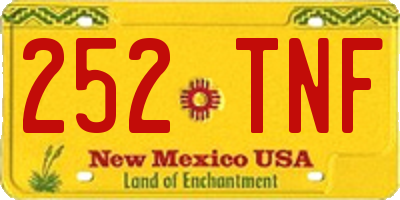NM license plate 252TNF