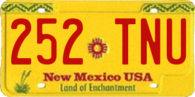 NM license plate 252TNU
