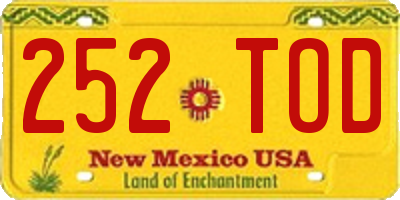 NM license plate 252TOD