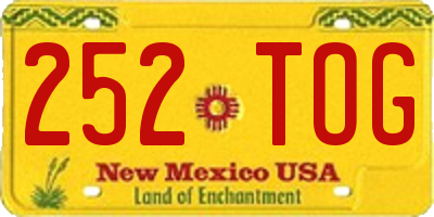 NM license plate 252TOG