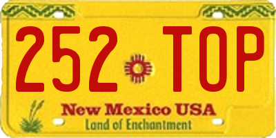 NM license plate 252TOP