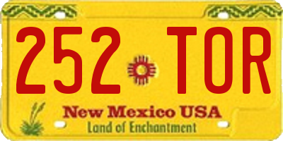 NM license plate 252TOR