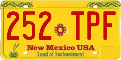 NM license plate 252TPF
