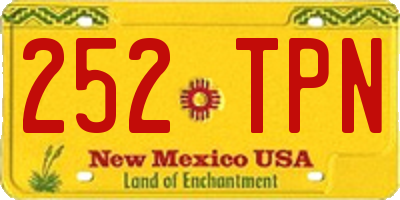 NM license plate 252TPN