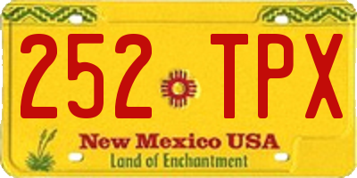 NM license plate 252TPX