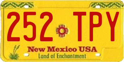 NM license plate 252TPY