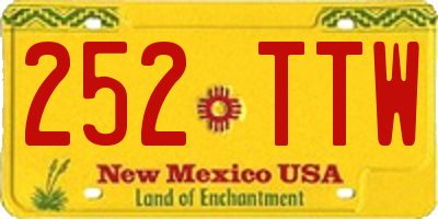 NM license plate 252TTW