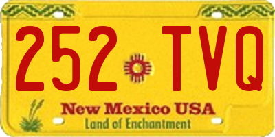 NM license plate 252TVQ