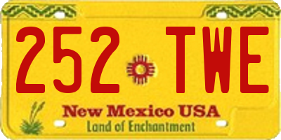 NM license plate 252TWE