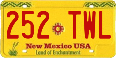 NM license plate 252TWL