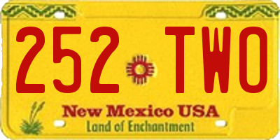 NM license plate 252TWO