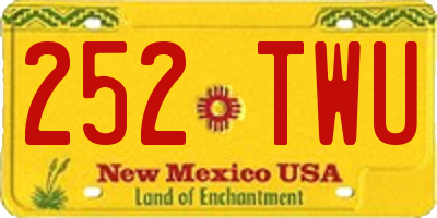 NM license plate 252TWU