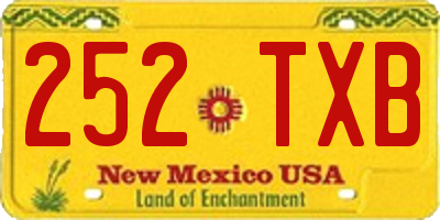 NM license plate 252TXB