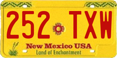 NM license plate 252TXW