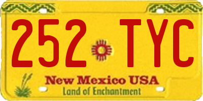 NM license plate 252TYC
