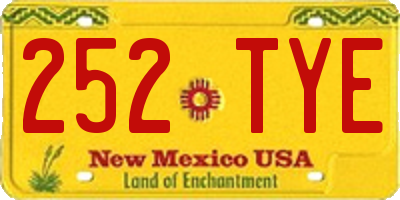 NM license plate 252TYE