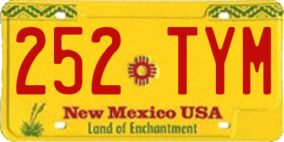 NM license plate 252TYM